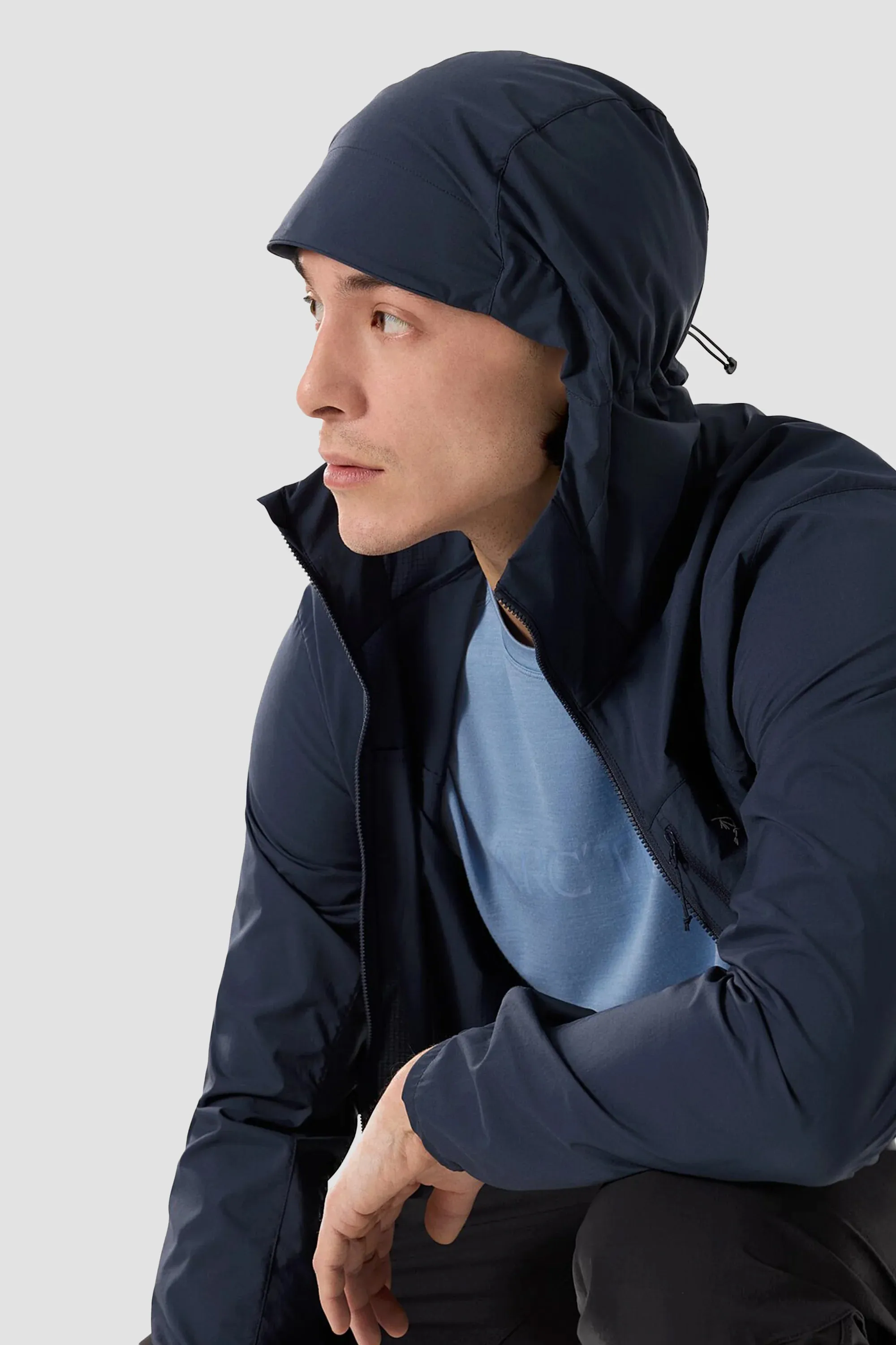 Mens Black Sapphire Squamish Hoody by Arcteryx - Weather Resistant and Durable Jacket