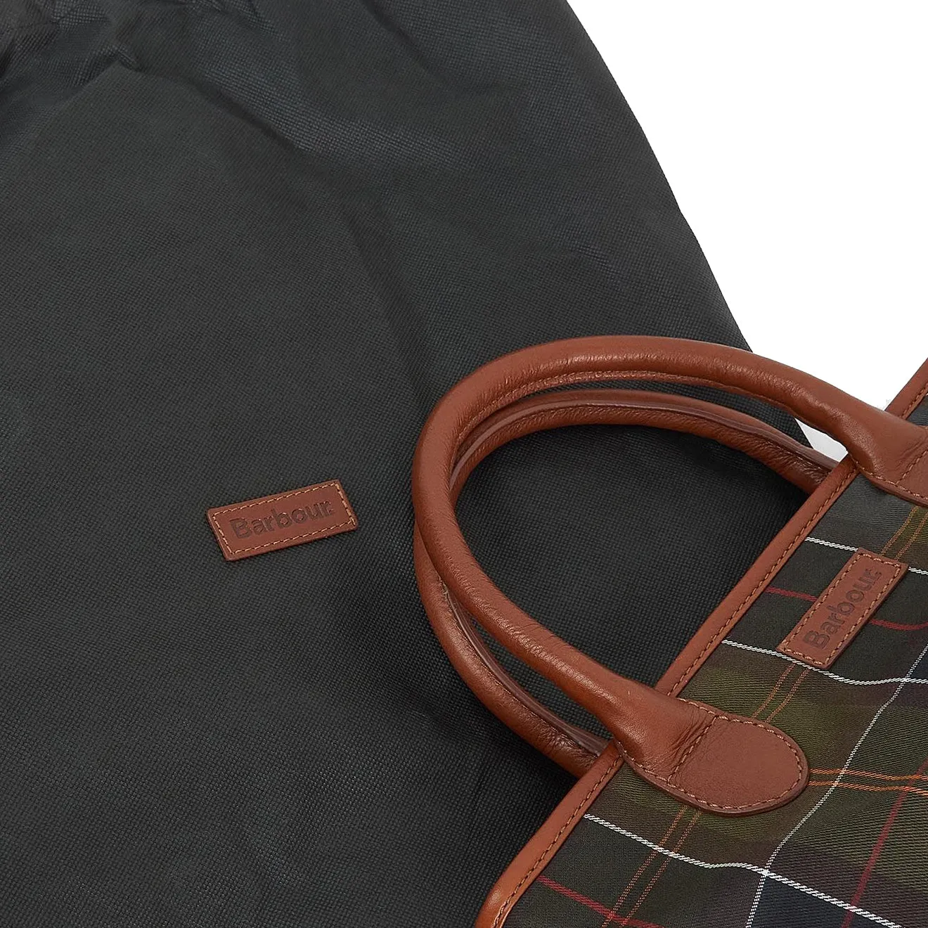 Barbour Leather Tote Bag in Classic Katrine Tartan Pattern