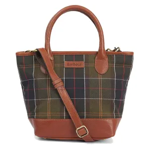 Barbour Leather Tote Bag in Classic Katrine Tartan Pattern
