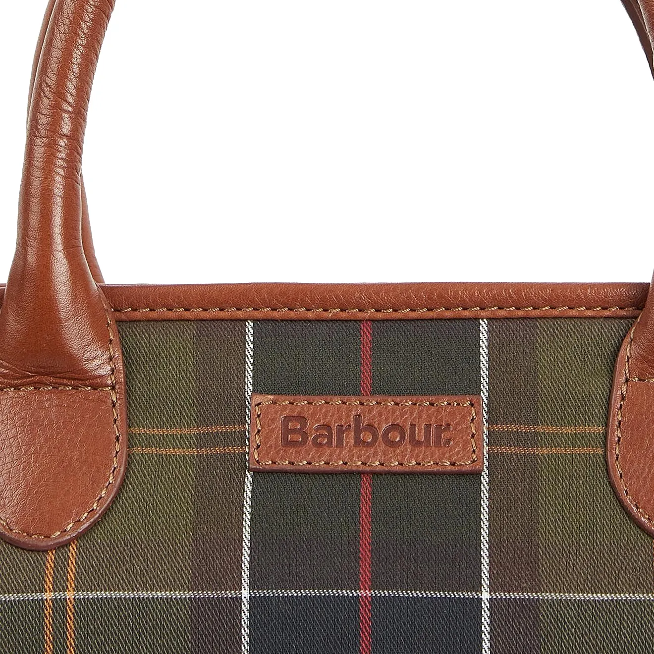 Barbour Leather Tote Bag in Classic Katrine Tartan Pattern