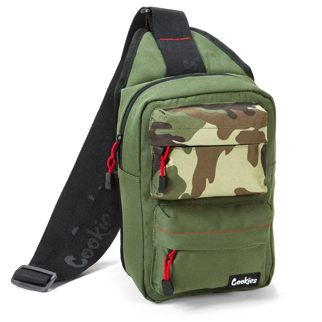 Cookies Rack Pack - Olive Smell-Proof Over-the-Shoulder Sling Bag