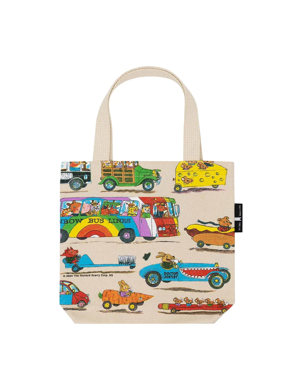 Out of Print Readers Mini Tote Bag: Richard Scarry's Cars and Trucks