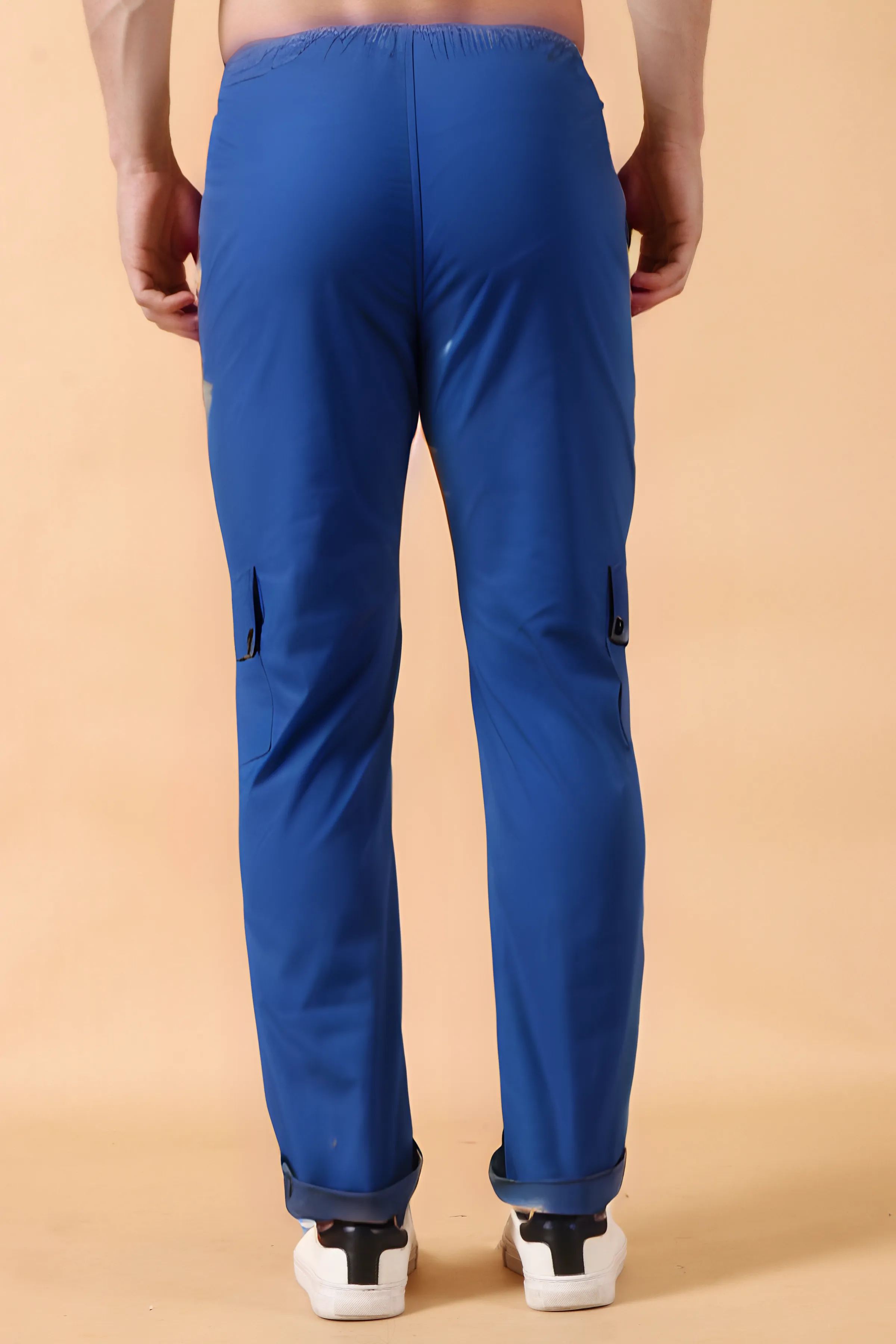 Persian Blue Cotton Cargo Pants