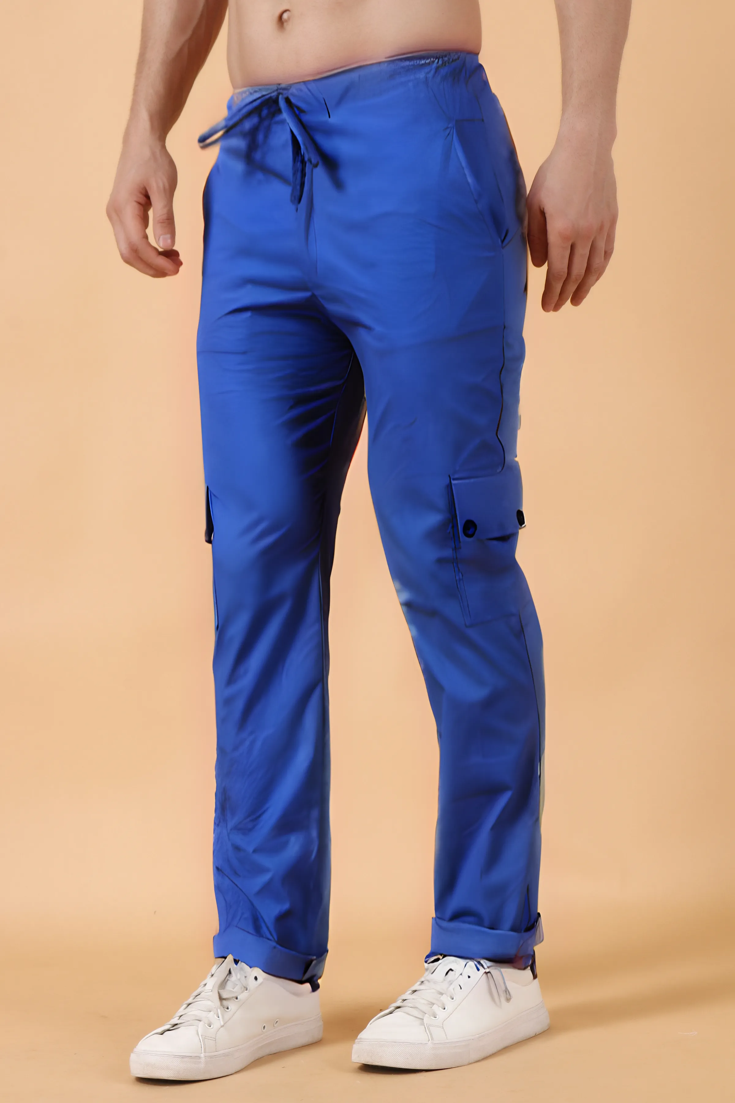 Royal Blue Cotton Cargo Pants