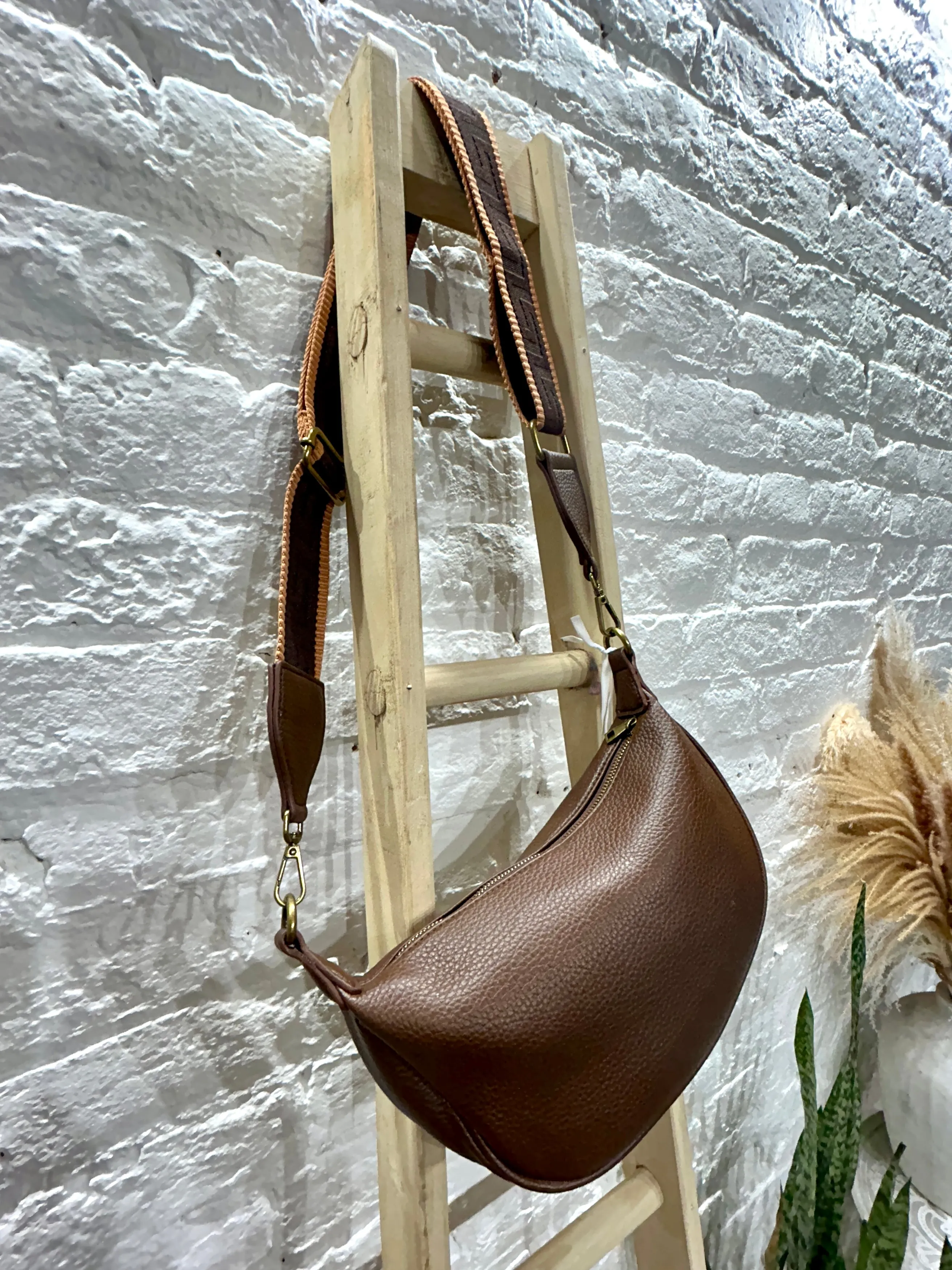 The Large Dagenham Sling Banana Bag With Changeable Thick Pattern Strap