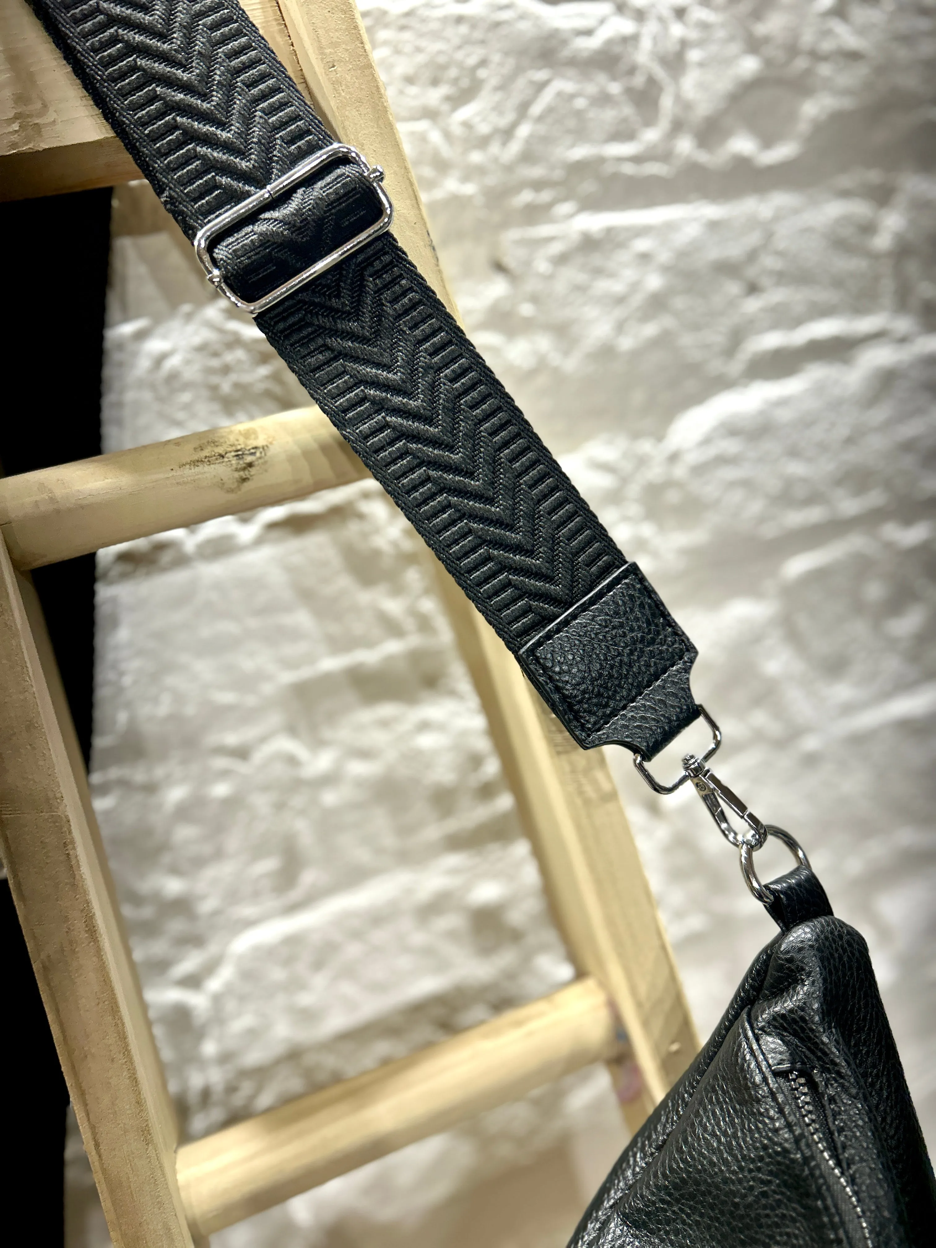 The Large Faux Leather Bum Bag or Sling Scott Bag With Exposed Zips