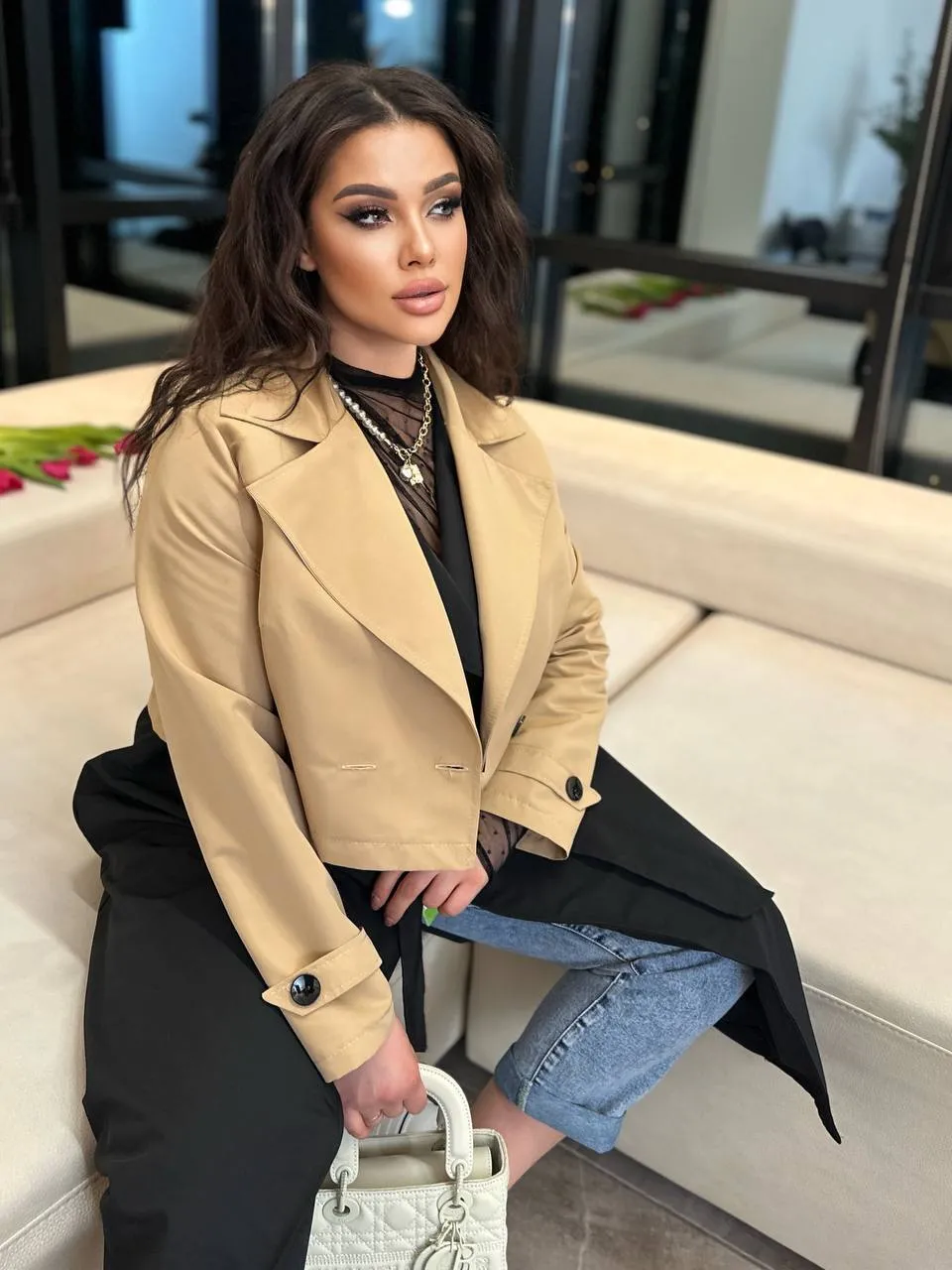 Trench coat and vest set
