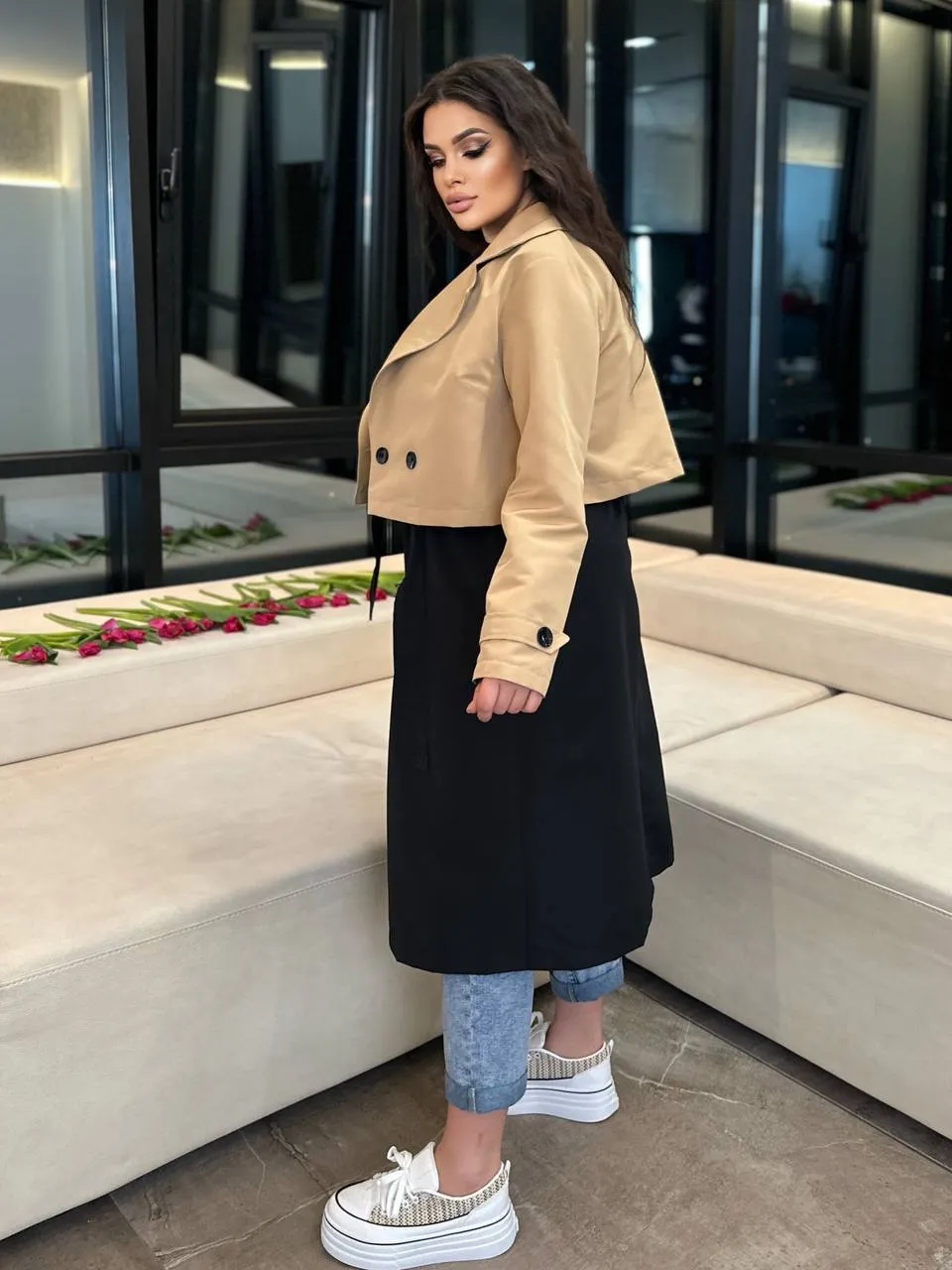 Trench coat and vest set