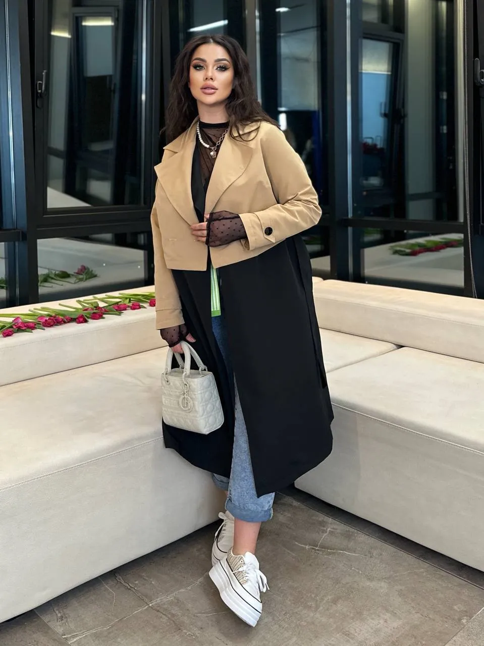 Trench coat and vest set