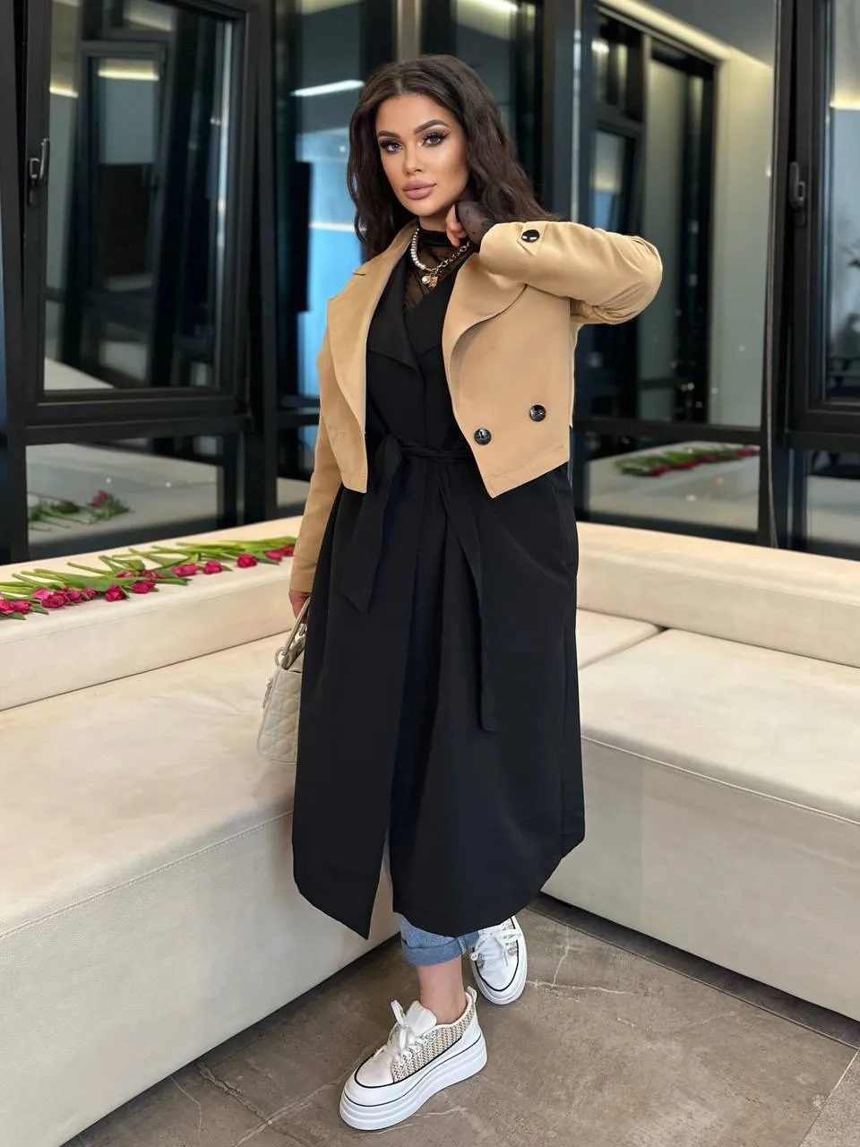 Trench coat and vest set