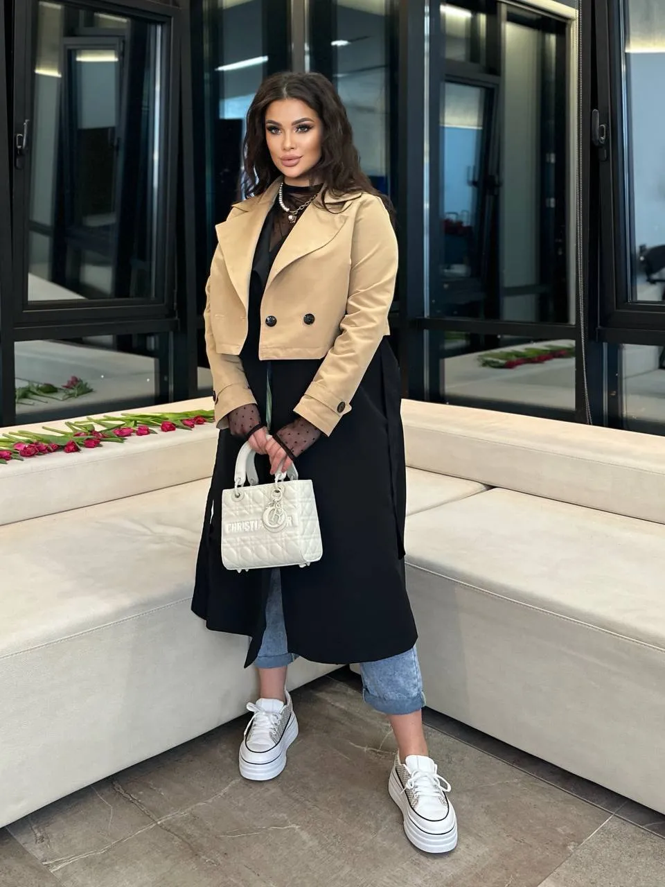Trench coat and vest set