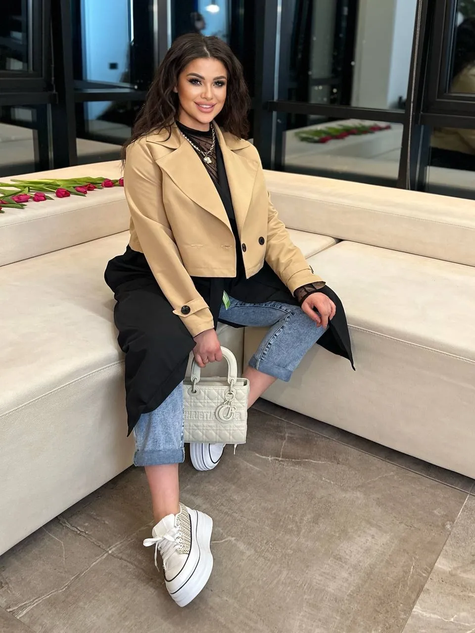 Trench coat and vest set