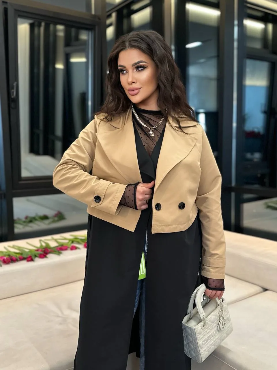 Trench coat and vest set