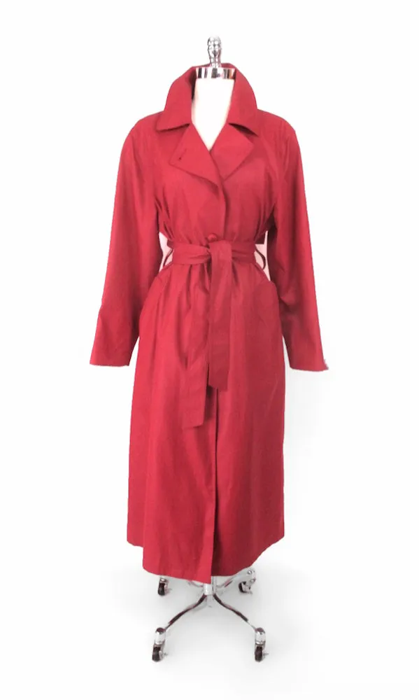 Vintage London Fog Red Trench Coat 10 R M