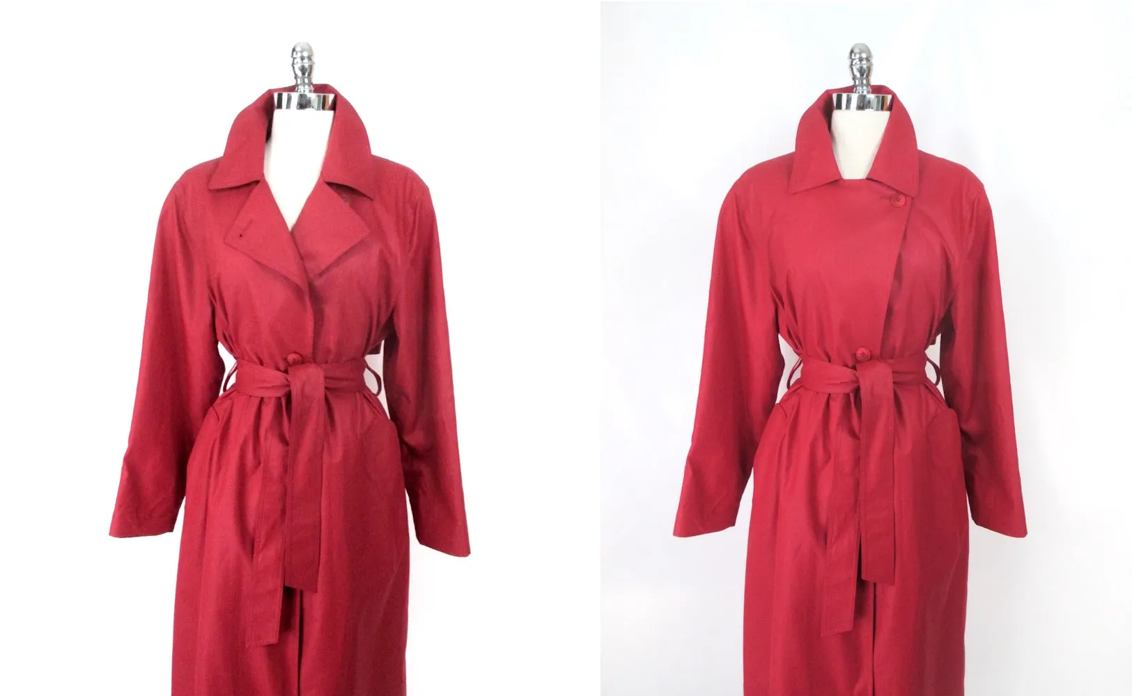 Vintage London Fog Red Trench Coat 10 R M