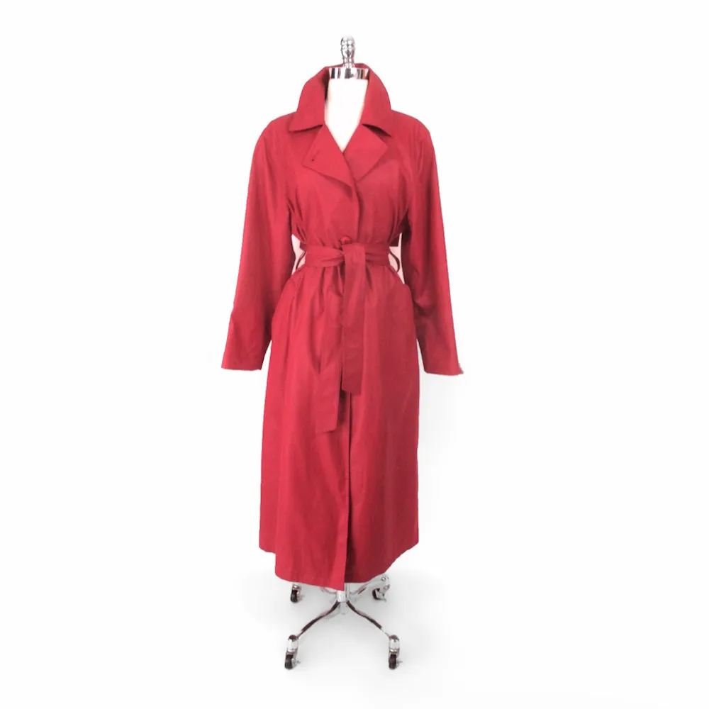 Vintage London Fog Red Trench Coat 10 R M