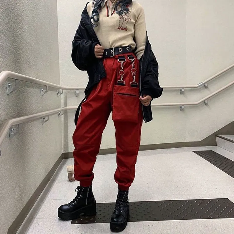 Women High Waist Streetwear Cargo Pants