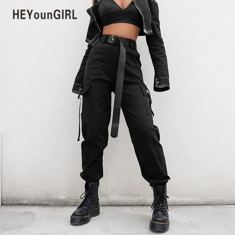 Women High Waist Streetwear Cargo Pants